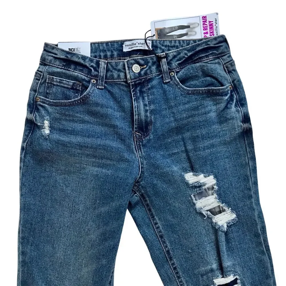 Vanilla Star NWT Rip and Repair Skinny Jeans Juniors/Women 9/29